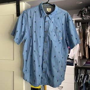 Blue short sleeve button down